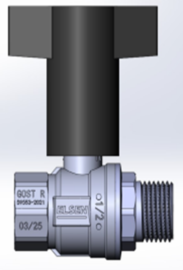 Кран шаровой ELSEN Strong 1 НВ ручка из полимера EVS2501T