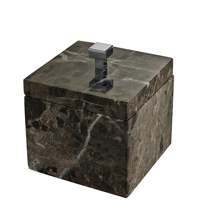 Контейнер настольный 3SC Palace 115х110х135 мм мрамор Emperador Dark/хром PA48AEMSL