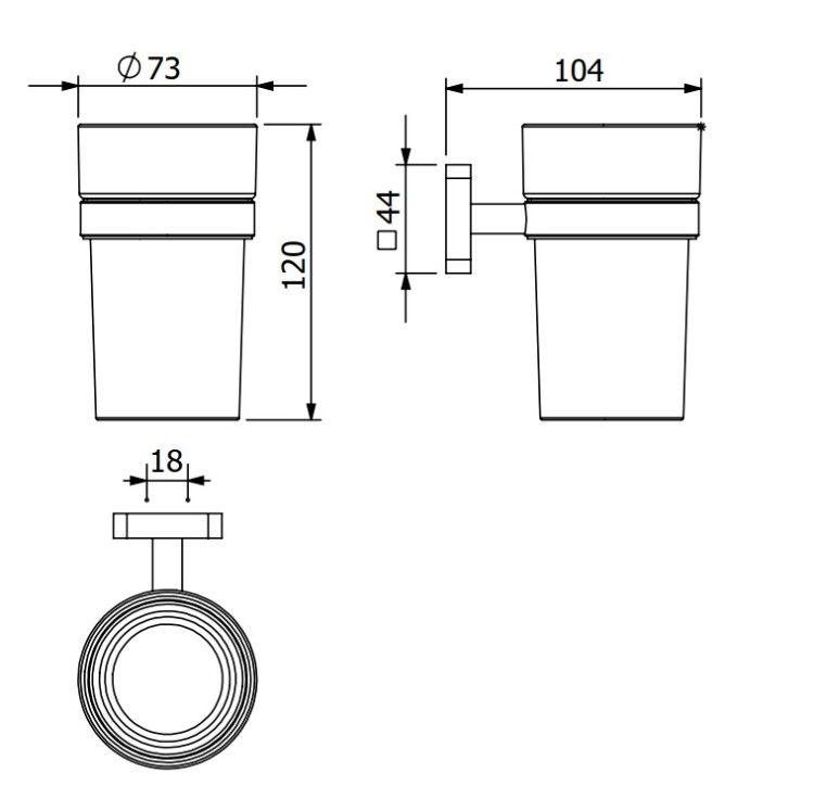 Стакан Kludi VELA S настенный черный матовый 2597539