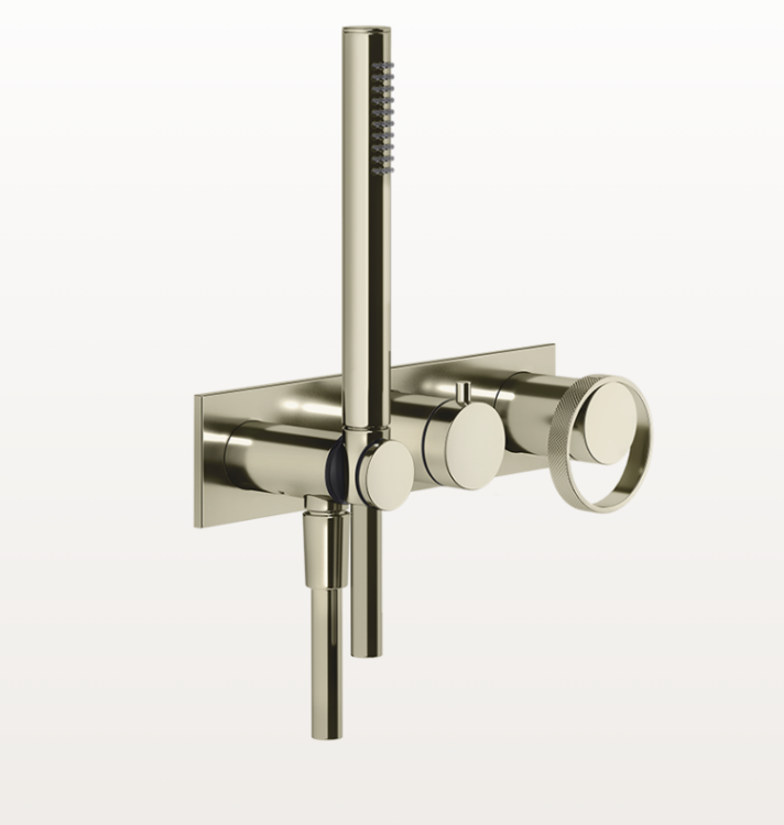 Смеситель для душа Gessi Anello на 2 потребителя встраиваемый никель PVD 63343720