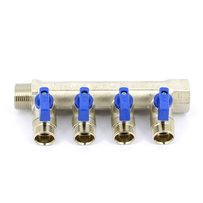 Коллектор с шаровыми кранами Tiemme 3/4х1/2 4 выхода 36 мм 1820049