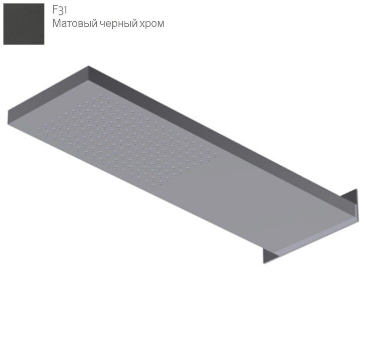 Верхний душ Ritmonio 130x229 мм настенный встраиваемый черный матовый 75A020F31