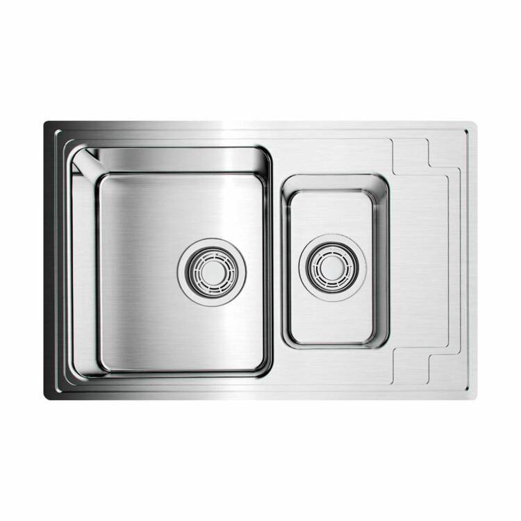 Кухонная мойка OMOIKIRI Mizu 78-2 780x480 мм 2 чаши нержавеющая сталь 4973731