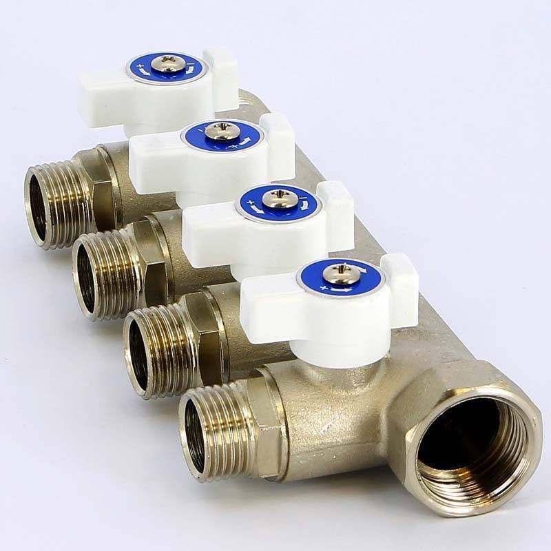 Коллектор с шаровыми кранами Uni-Fitt 3/4х1/2 4 выхода 40 мм 420N3240