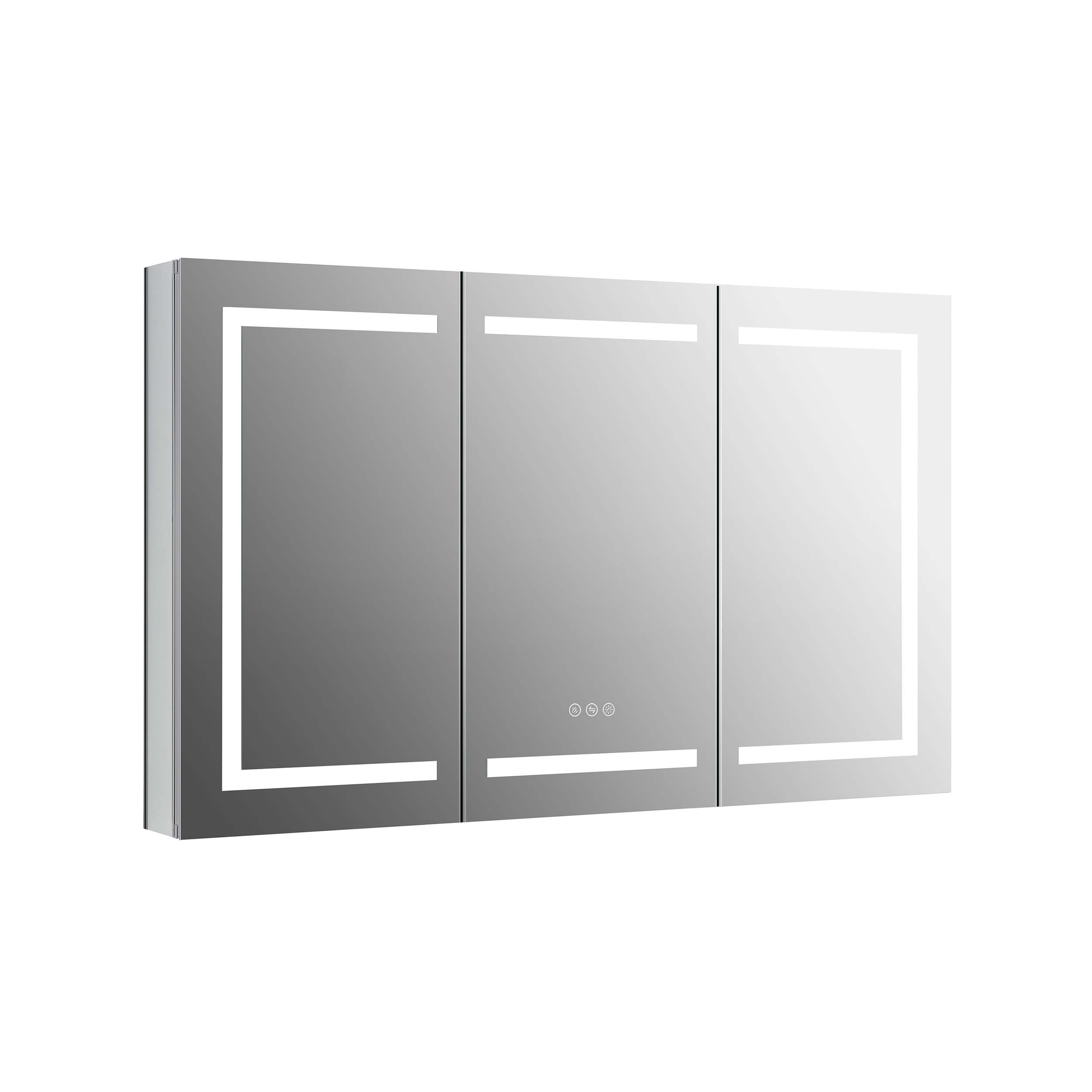 Зеркальный шкаф AQUATON 1200x700x133 мм алюминиевый круговая подсветка антизапотевание AQ7124-MLC