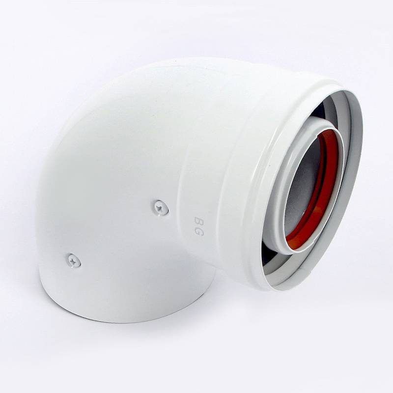 Отвод коаксиальный промежуточный Baxi 90 градусов 60/100 мм без муфты MT71410151