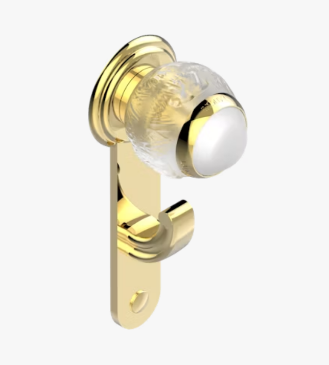 Крючок одинарный THG Panthere Clear crystal 45х45х95 мм PVD матовый золотистый A2H-H535-08