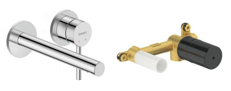 Смеситель для раковины Duravit Circle настенный с внутренней частью хром CE1070004C10