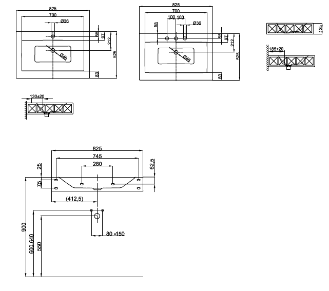 Раковина Bette BetteLoft Ornament 800x495x100 мм встраиваемая сверху, 1 отверстие под смеситель, цвет белый A230000HLW1