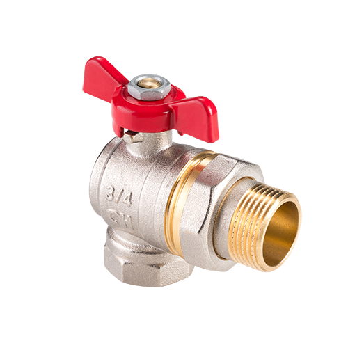 Кран шаровой угловой Högert Technik AquaHit 3/4 НВ PN 25 бабочка с полусгоном BV32205