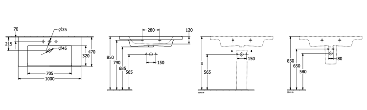 Раковина Villeroy & Boch Subway 3.0 1000x470 мм CeramicPlus альпийский белый 4A70A2R1