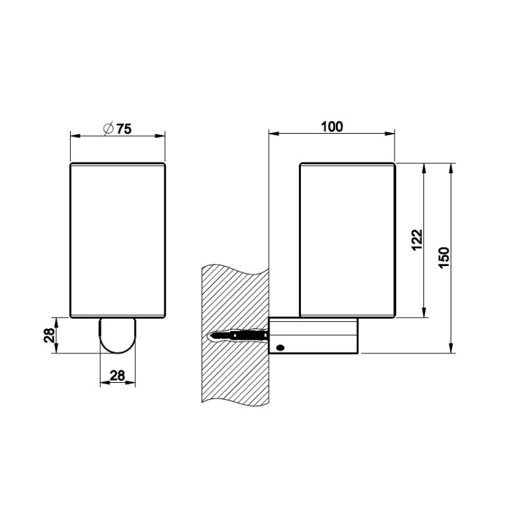 Стакан Gessi Rilievo настенный черный / Finox Brushed Nickel 59508149
