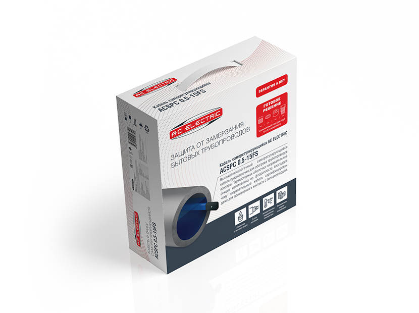 Кабель саморегулирующийся AC Electric ACSPC 0.5-15FS-2 в трубу комплект 2 м ACSPC 0.5-15FS-2