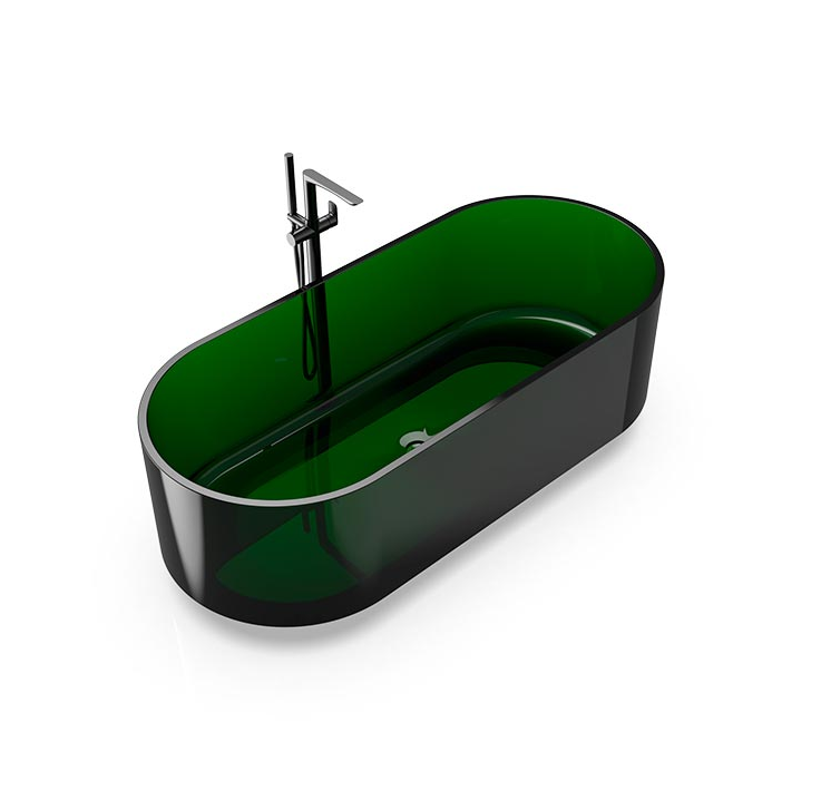 Ванна из искусственного камня KNIEF Ellipse Shape 1700x750x650 мм отдельностоящая Malachit 70003090