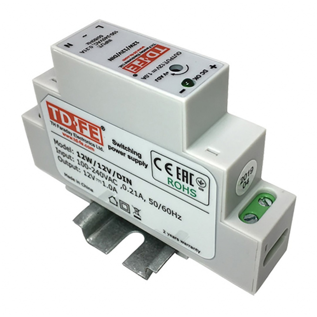 Блок питания Faraday 12 Вт 12 В на DIN-рейку 12W/12V/DIN