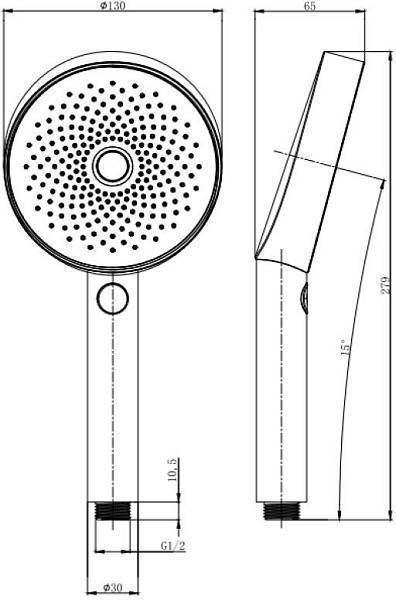 Душевая лейка Allen Brau Priority 3 режима хром 5.31B20-00