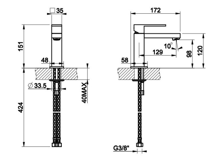 Смеситель для раковины Gessi Rettangolo цвет Finox 20002149