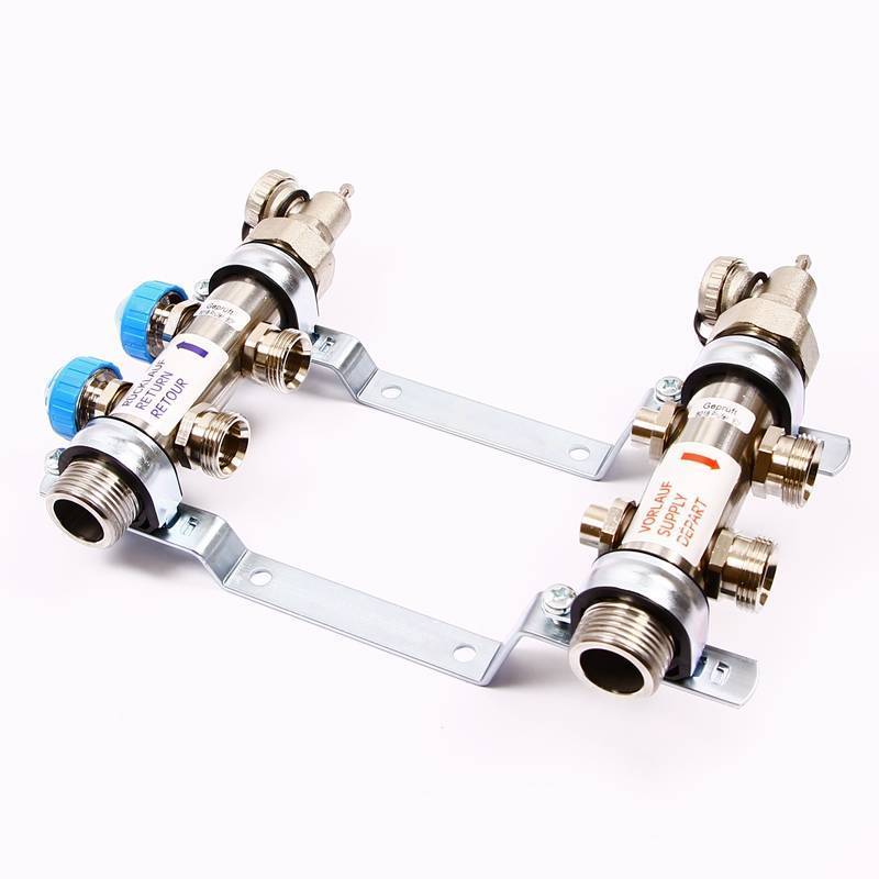 Коллекторная группа Uni-Fitt 1 x 3/4 2 выхода с балансировочными и термостатическими вентилями 456W4302