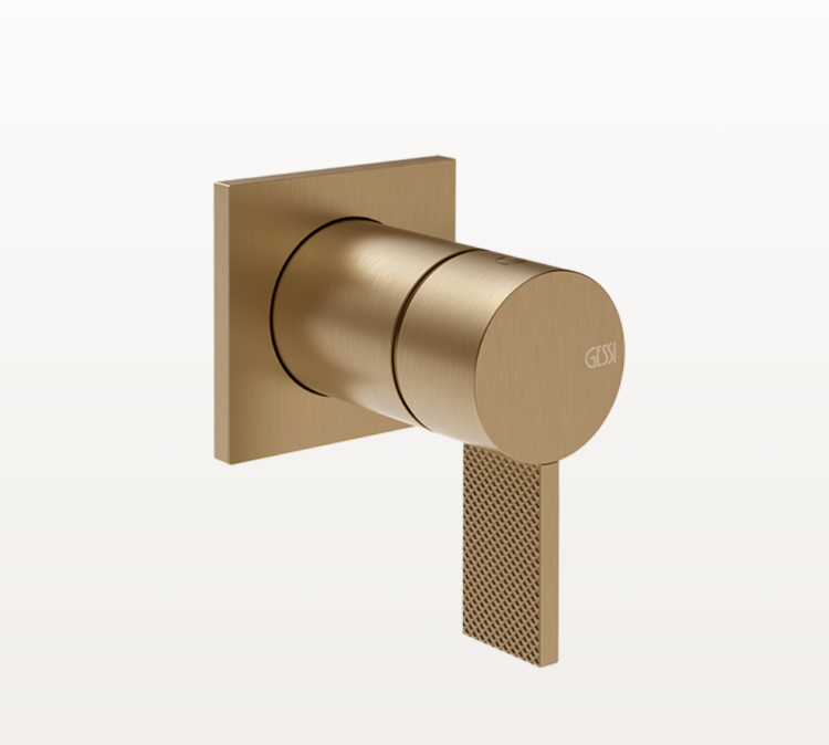 Смеситель для душа, Gessi, Inverso Diamantato, на 1 потребитель, настенный встраиваемый, цвет-Deep Bronze Brushed PVD