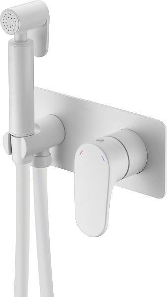 Гигиенический душ встраиваемый Boheme Spectre со смесителем белый матовый 457-MW