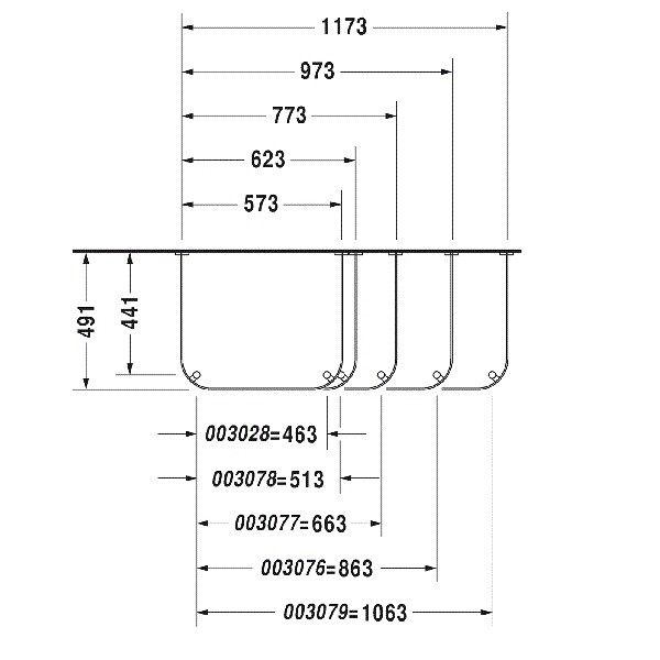 Консоль Duravit Happy D.2 для раковины 100 мм хром 0030281000