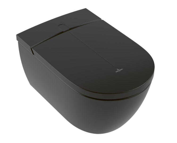 Унитаз-биде подвесной безободковый Villeroy & Boch ViClean-I 100 CeramicPlus Pure Black V0E100R7