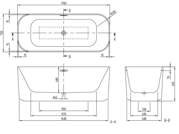 Ванна Villeroy & Boch Finion 1700x700 мм отдельностоящая цвет альпийский белый/хром UBQ177FIN7A100V301