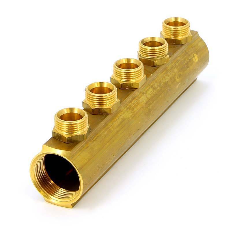 Коллектор магистральный Tiemme 1 1/4 5 выходов 3/4 EK 50 мм 1970044