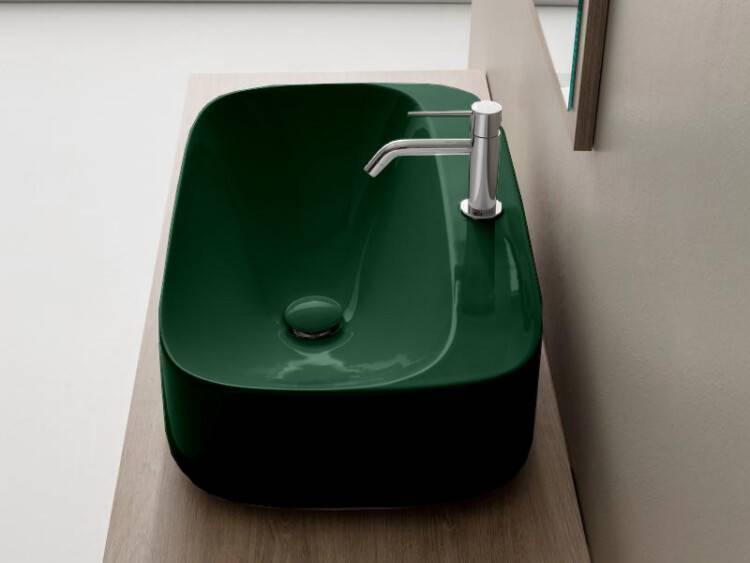 Раковина накладная Scarabeo Moon 72x42 см 1 отверстие для смесителя Musk matt 5505/55