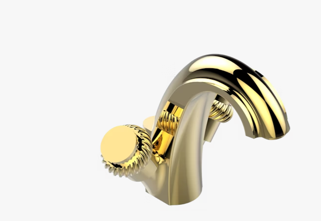 Смеситель для раковины THG Paris Diplomate Roped Rings двухвентильный цвет золото U4CF012155