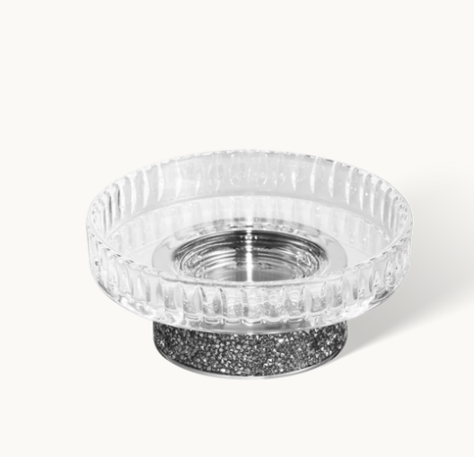 Мыльница Decor Walther Rocks 110х110х40 мм хром/Swarovski 0934300