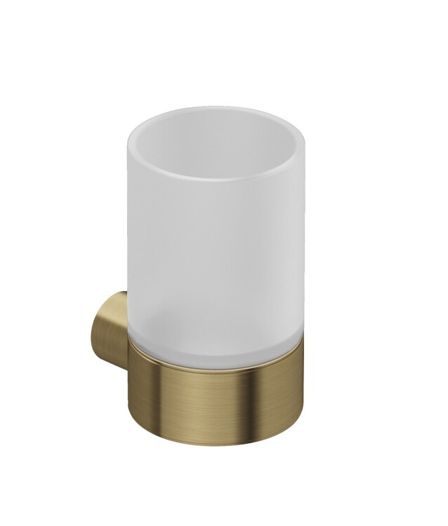 Стакан с держателем Kludi VELA R 72х92х119 мм Brushed Gold 58975N0