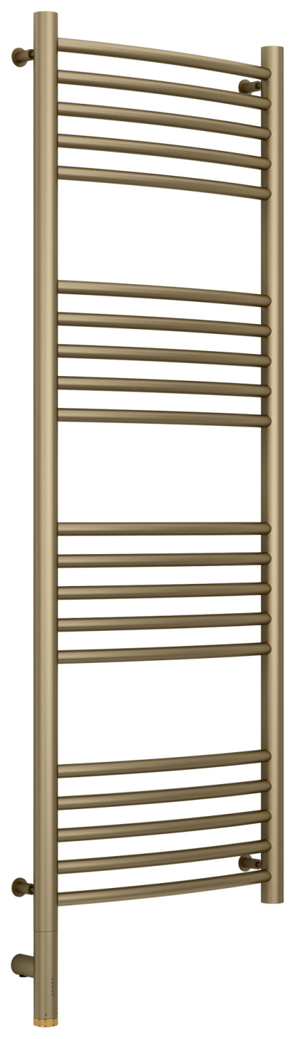 Полотенцесушитель электрический Сунержа Богема 3.0 выгнутая 432x1324 мм левый золотой шелк матовый 32-5802-1240