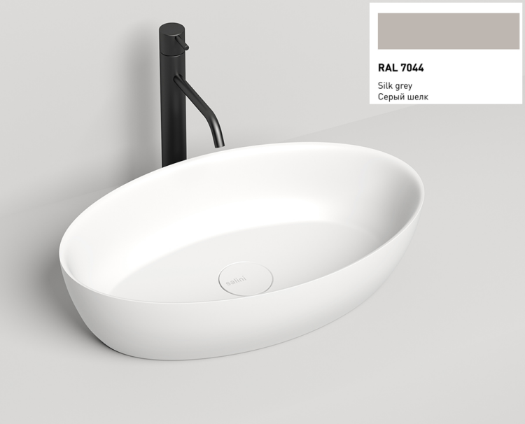 Раковина накладная Salini ALDA 01 580x350x150 мм матовая RAL 7044 110621MFRAL7044matt