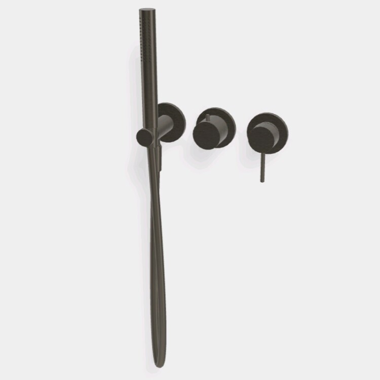 Смеситель для душа, Fima Carlo Frattini, Spillo Up, цвет-брашированный чёрный хром