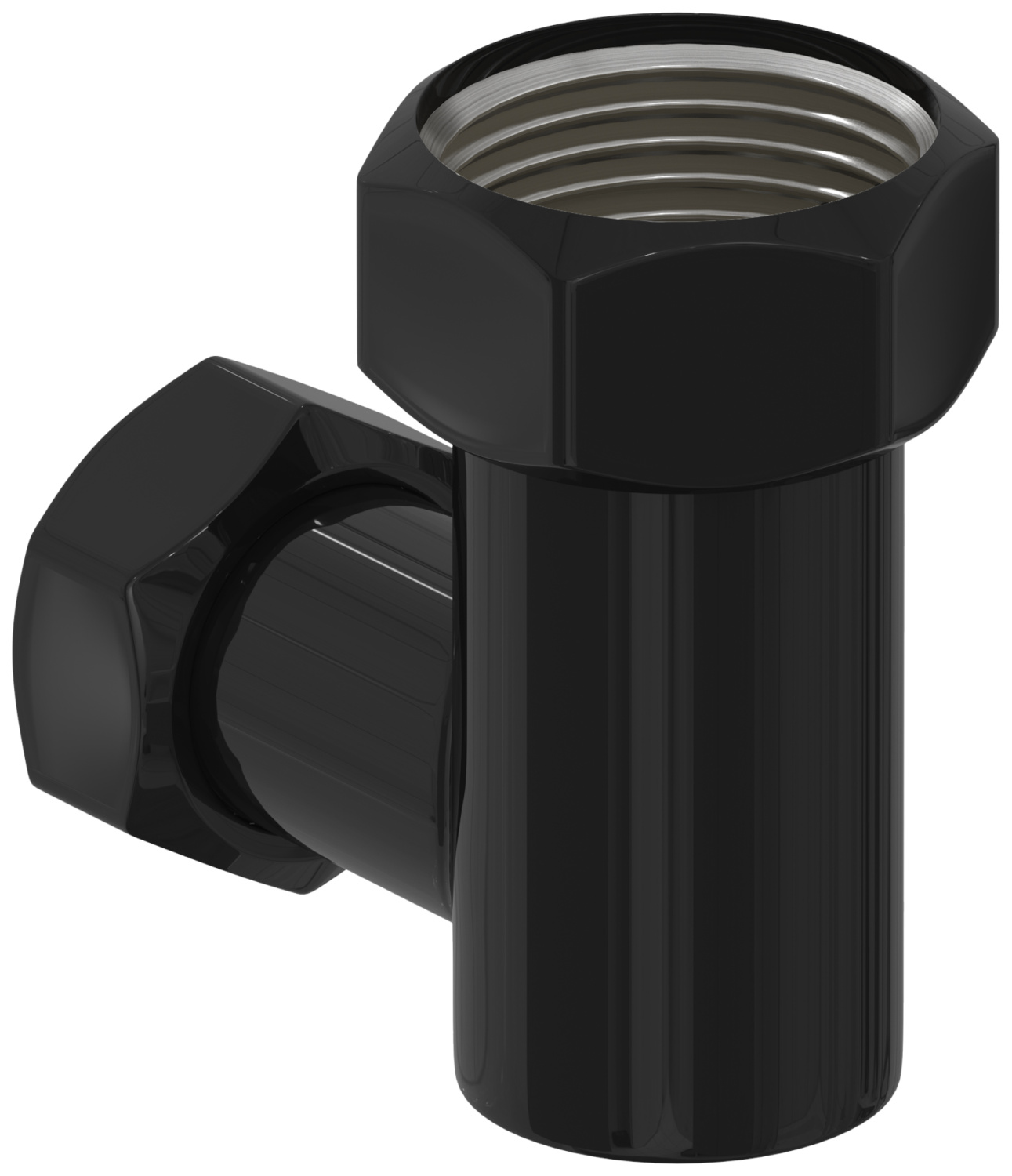 Уголок переходной Стилье G 1 НГ - G 3/4 НГ черный глянцевый 172001-1034