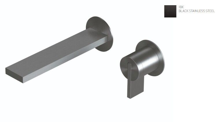 Смеситель для раковины Ritmonio DOT316 настенный встраиваемый 2 отверстия цвет Black Stainless Steel PR50AL202IBX