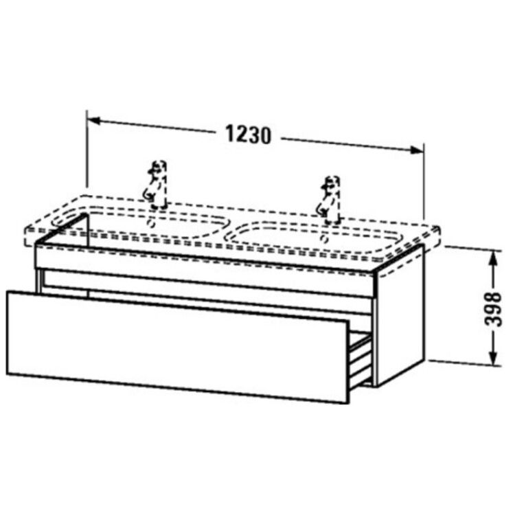 Тумба под раковину Duravit DuraStyle подвесная 1230x448x398 мм 1 ящик базальт матовый DS639804343