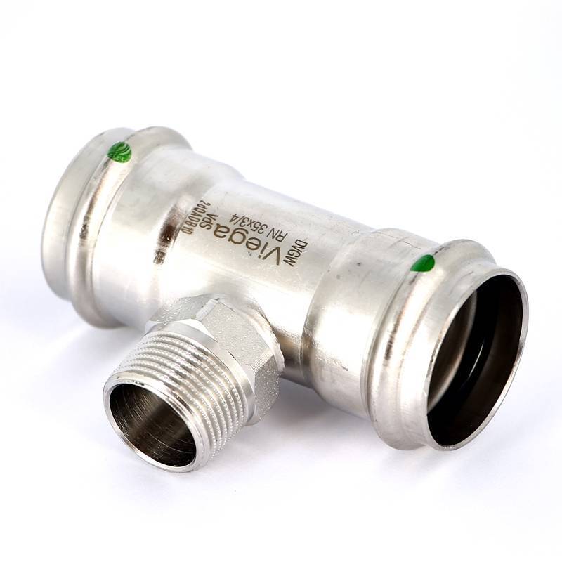 Тройник пресс-НР нержавеющая сталь Viega Sanpress Inox 35х3/4х35 мм 446000