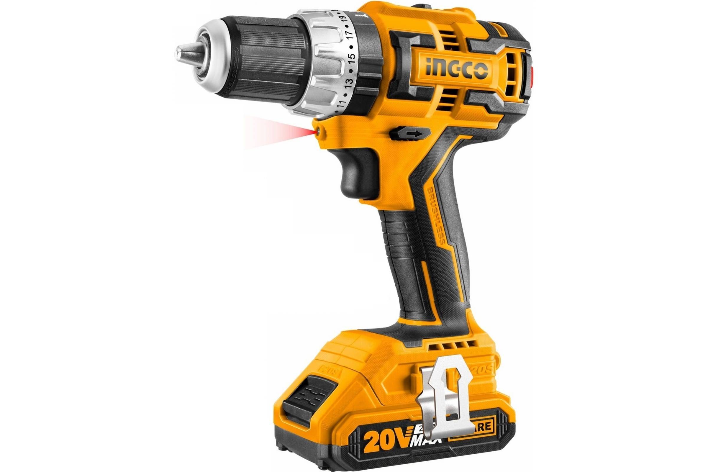 Дрель-шуруповерт аккумуляторная ударная бесщеточная INGCO CIDLI 20 В CIDLI