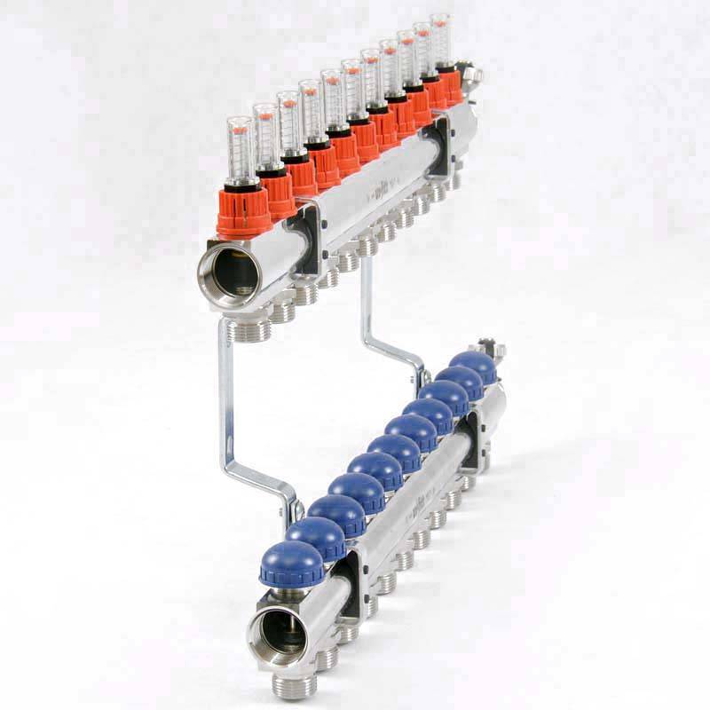 Коллекторная группа Uni-Fitt серия E 1x3/4 EK 11 выходов с расходомерами 440E4311