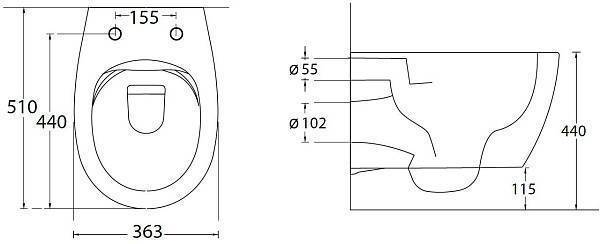 Унитаз подвесной безободковый Allen Brau Fantasy 51x36.3 см индиго 4.11004.ID