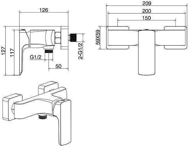 Смеситель для душа Allen Brau Infinity черный матовый 5.21010-31