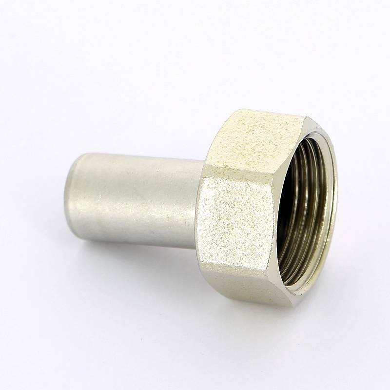 Муфта-вставка пресс с накидной гайкой Viega Sanpress Inox 15х3/4 ВР нержавеющая сталь 438180