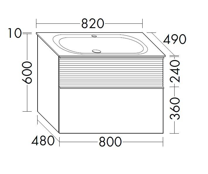 Тумба с раковиной burgbad Fiumo 820x490x610 мм подвесная ice blue soft matt SFXN082F3957FOT55G0223