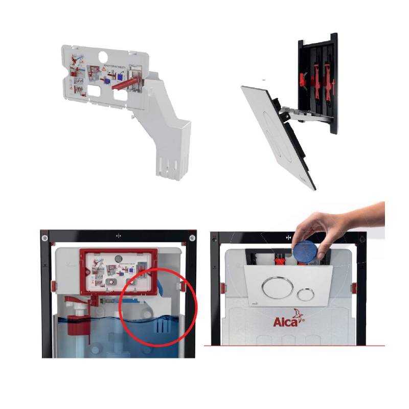 Инсталляция для унитаза Alcaplast AM101/1120 с кнопкой M570 белая и шумоизоляцией AM101/1120-4:1 RU M570-0001