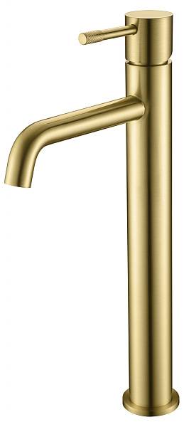 Смеситель для раковины высокий Boheme Uno золото матовое 462-MG