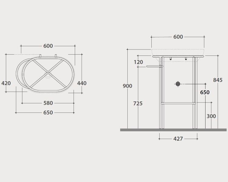 Консоль для раковины Globo Ring 650x420x845 мм напольная черный матовый OP001RAR