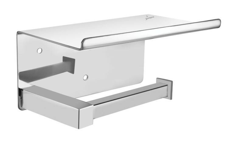 Держатель для туалетной бумаги Jaquar Kubix Prime с полочкой хром AKP-CHR-35757P