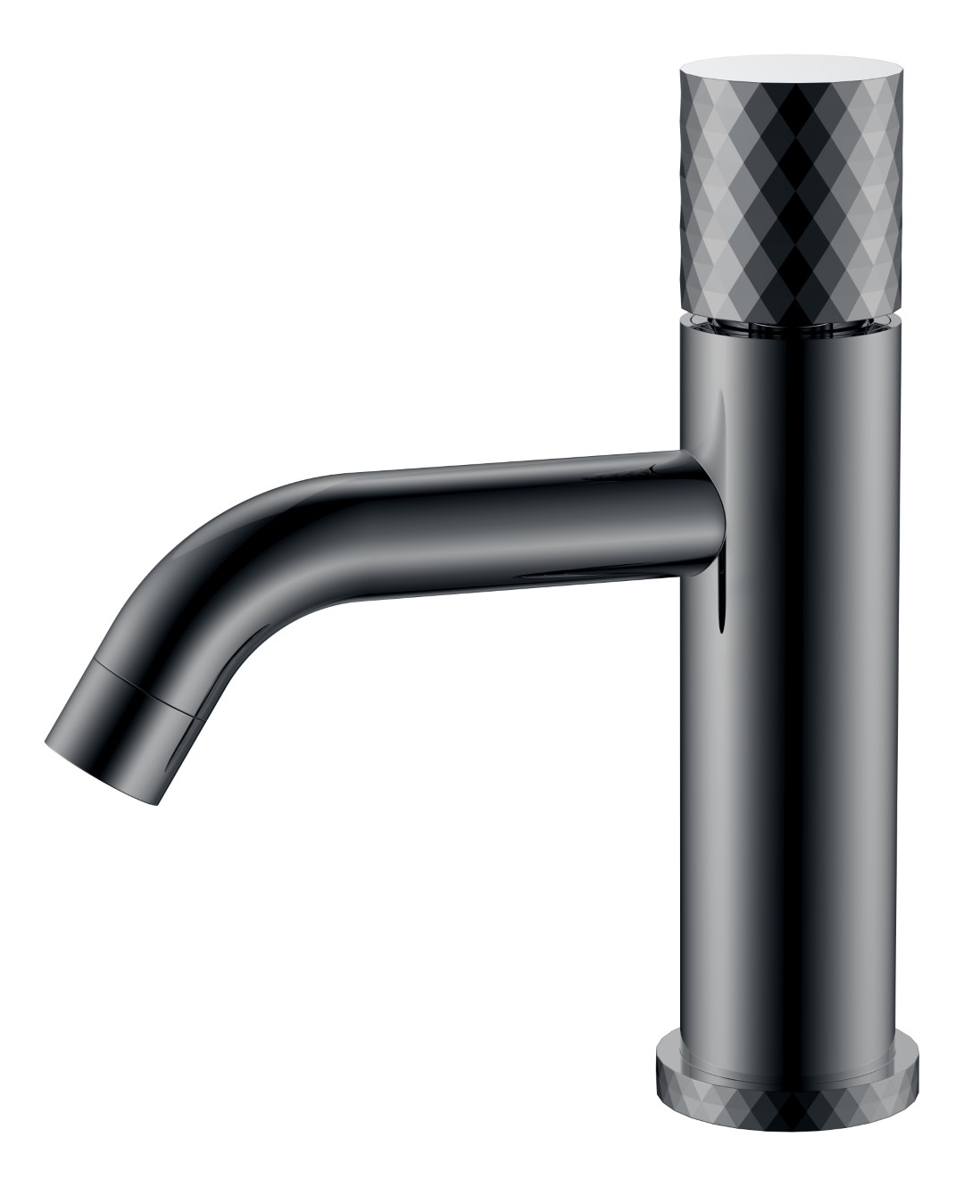 Смеситель для раковины Boheme Stick Diamond длина излива 13.5 см глянцевая оружейная сталь 121-SGM